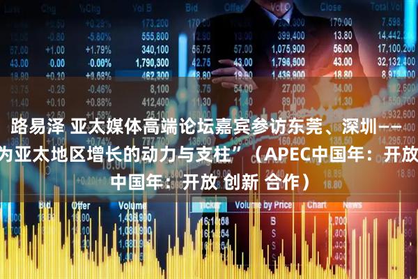 路易泽 亚太媒体高端论坛嘉宾参访东莞、深圳—— “中国正成为亚太地区增长的动力与支柱”（APEC中国年：开放 创新 合作）